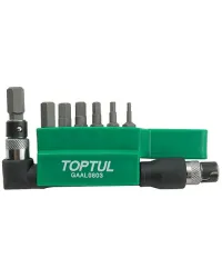 Набір біт 1/4" HEX 2-8мм + Гподіб.перех. 8ед. Toptul