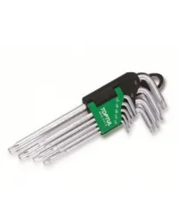 Набір Г-подіб. ключів TORX T10-T50 9од. довгих з отворами (GAAL0919) Toptul
