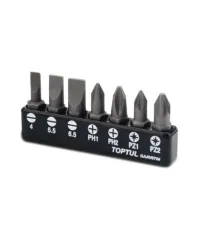 Набір біт 1/4" 7од. (SL: 4*0.5, 5.5*1, 6.5*1.2; PH1, PH2; PZ1, PZ2) Toptul