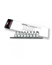 Набір біт п'ятигранних 1/4" TORX T8-T40 з отвором 8од. Toptul